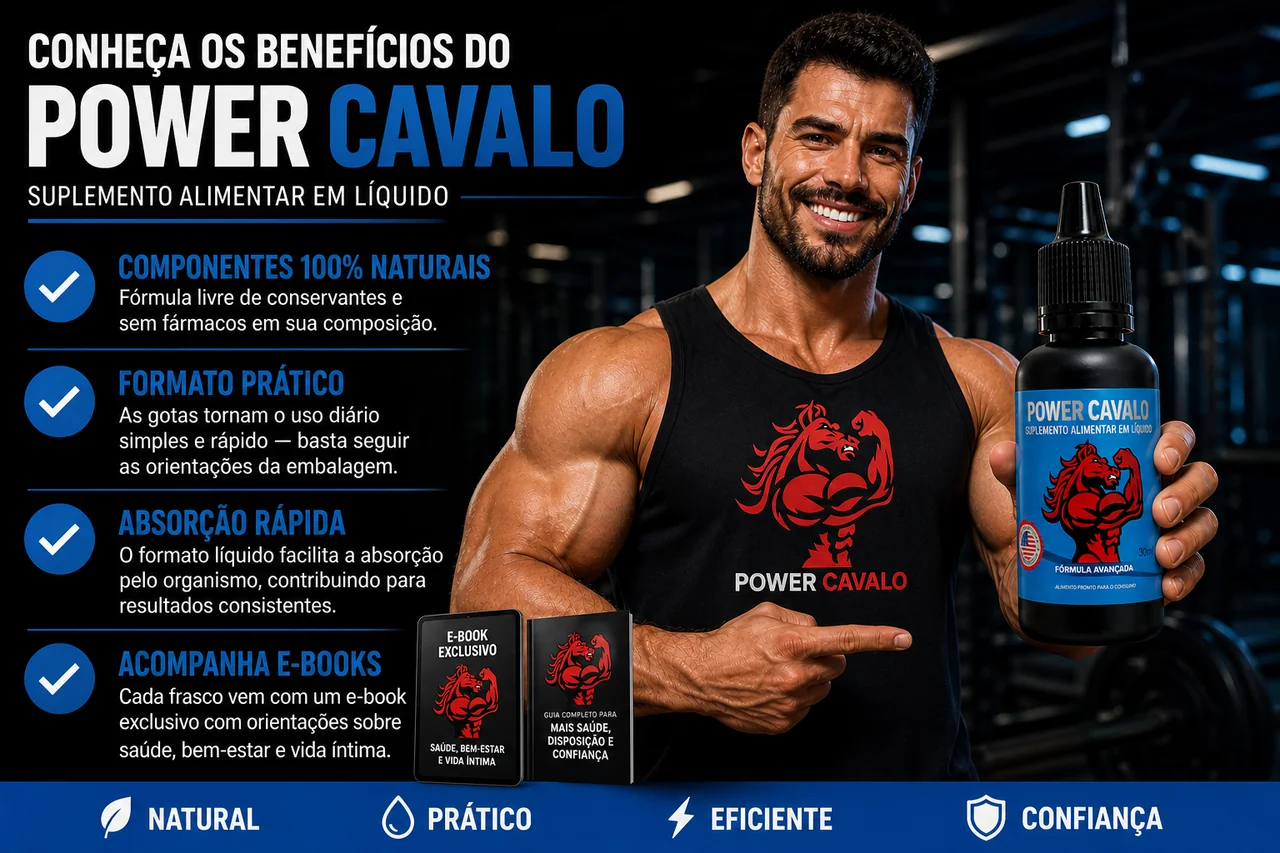 Power Cavalo Gotas — vitalidade, energia, desempenho