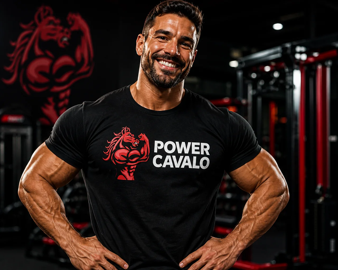 Homem confiante usando camiseta Power Cavalo